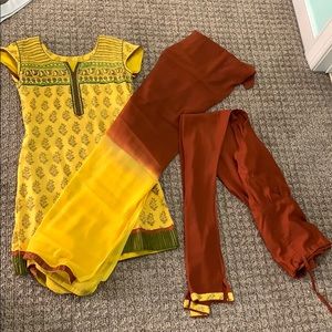 Indian dress with pants and dupatta